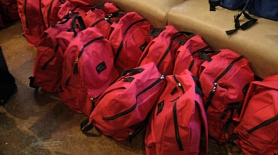 WATCH: Salvation Army volunteers provide backpacks filled with essential items to people in need